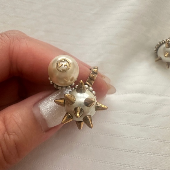 Gucci Gold and Silver Spiked Earrings - Picture 4 of 6